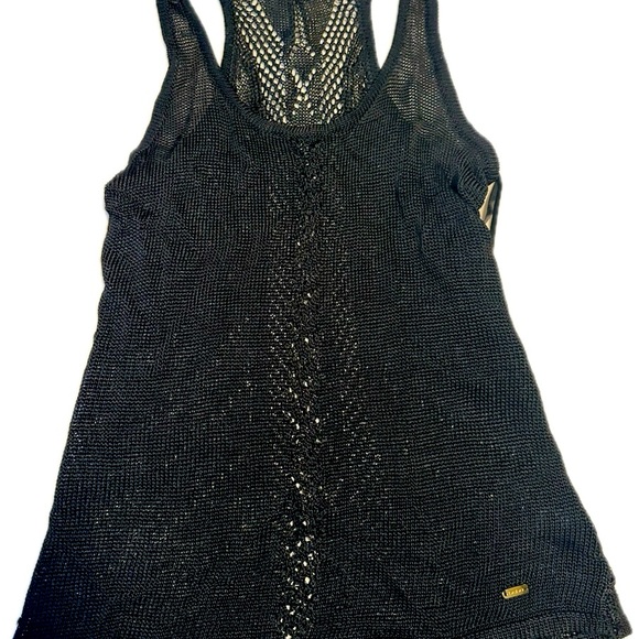 bebe - Black crochet tank, Medium - Picture 3 of 4